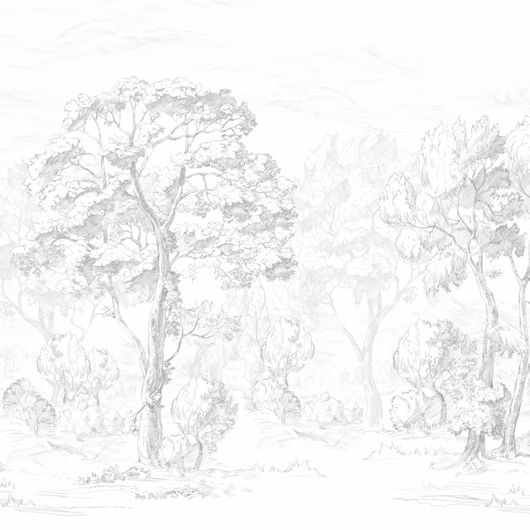 Панно "Sketch" арт.ETD9 001, из коллекции Etude, фабрики Loymina, c изображением летнего леса, купить в шоу-руме в Москве
